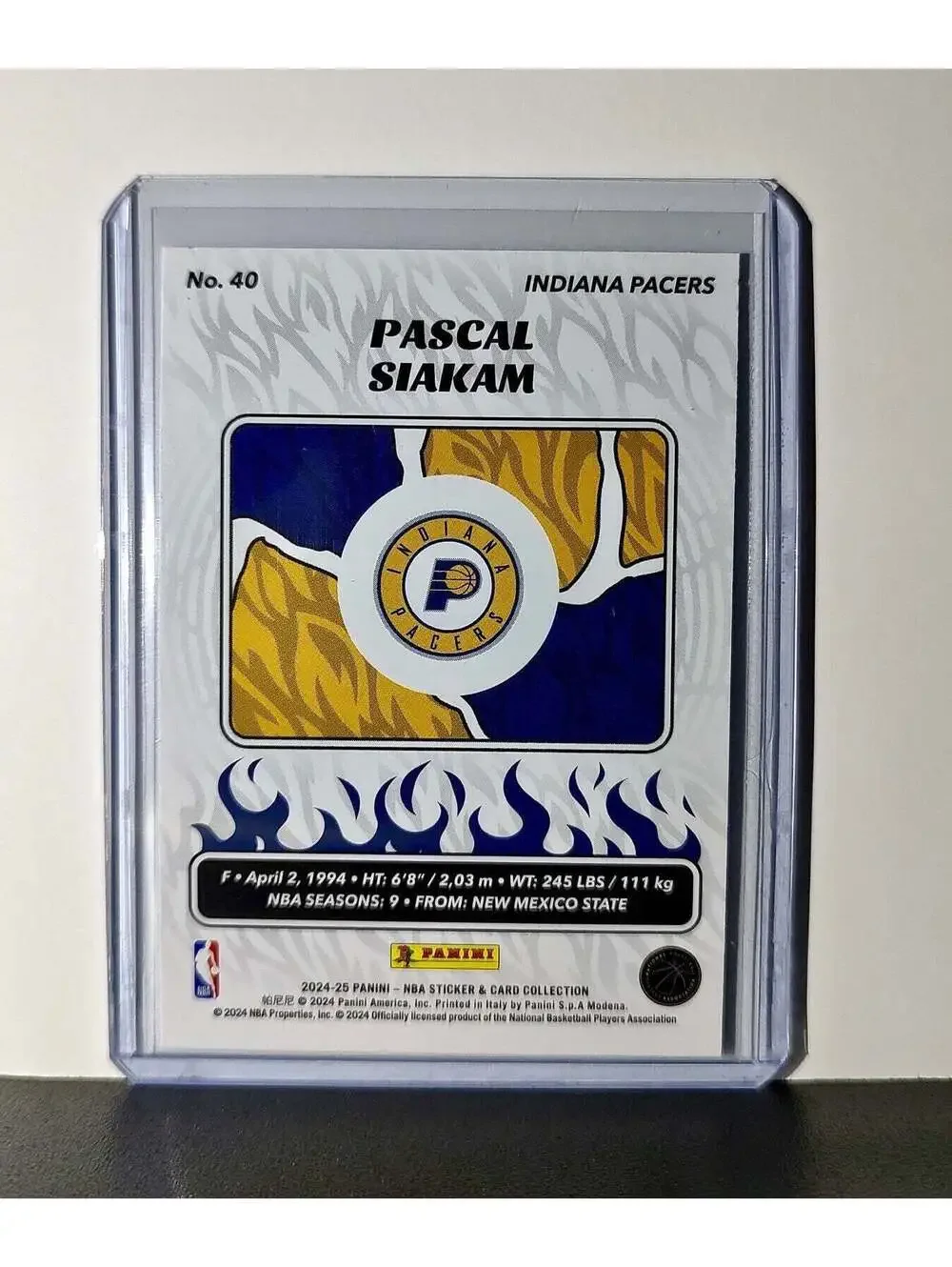 Pascal Siakam 2024-25 Panini NBA #40 Sticker Card Indiana Pacers